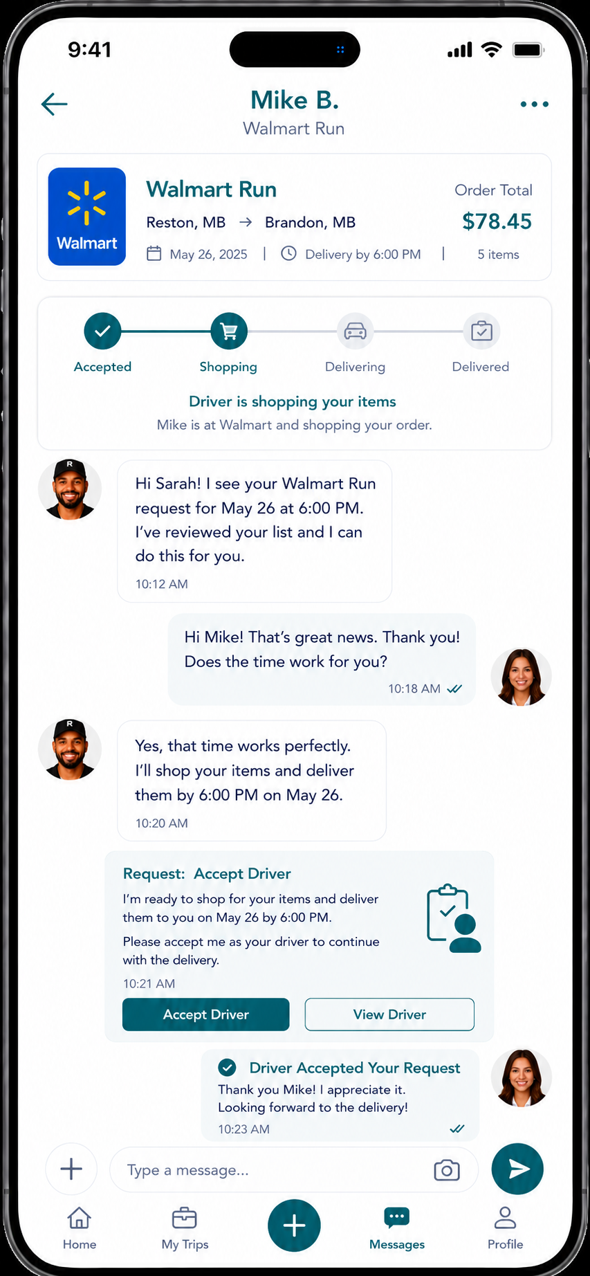 Shopping progress app preview